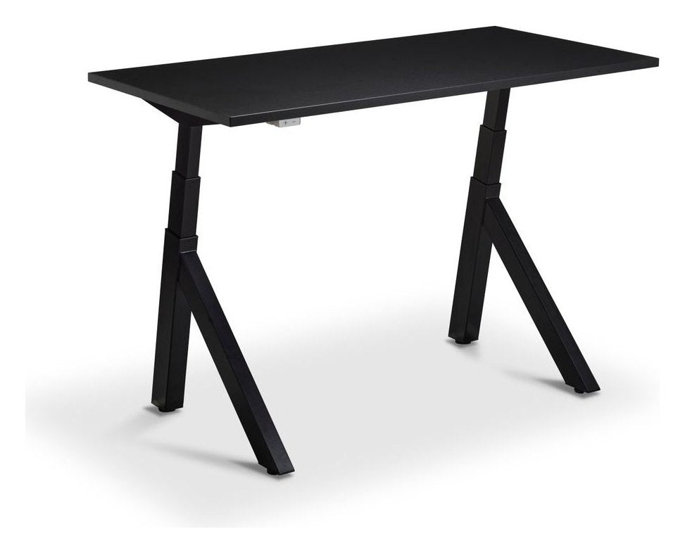 Apex Forma Height Adjustable Desk, black frame, black top