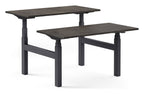 Apex Kompa Back to Back Height Adjustable Desks, black frame, dark concrete top