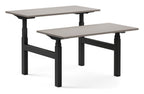 Apex Kompa Back to Back Height Adjustable Desks, black frame, stone top