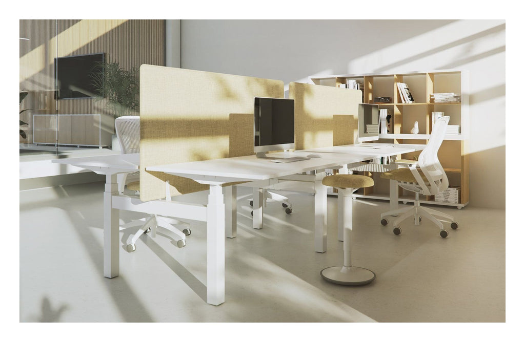 Apex Kompa Back to Back Height Adjustable Desks, in an office