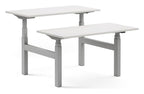 Apex Kompa Back to Back Height Adjustable Desks, black frame, light grey top