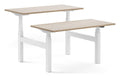 Apex Kompa Back to Back Height Adjustable Desks, black frame, natural oak top