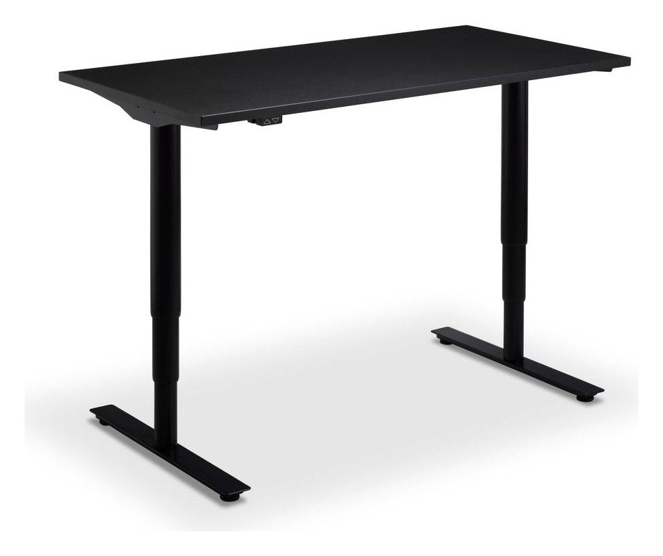 Apex Runda Height Adjustable Desk, black frame, black top