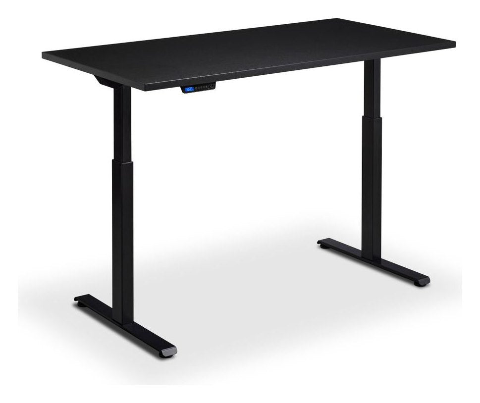 Apex Rusa Height Adjustable Desk, black frame, black top