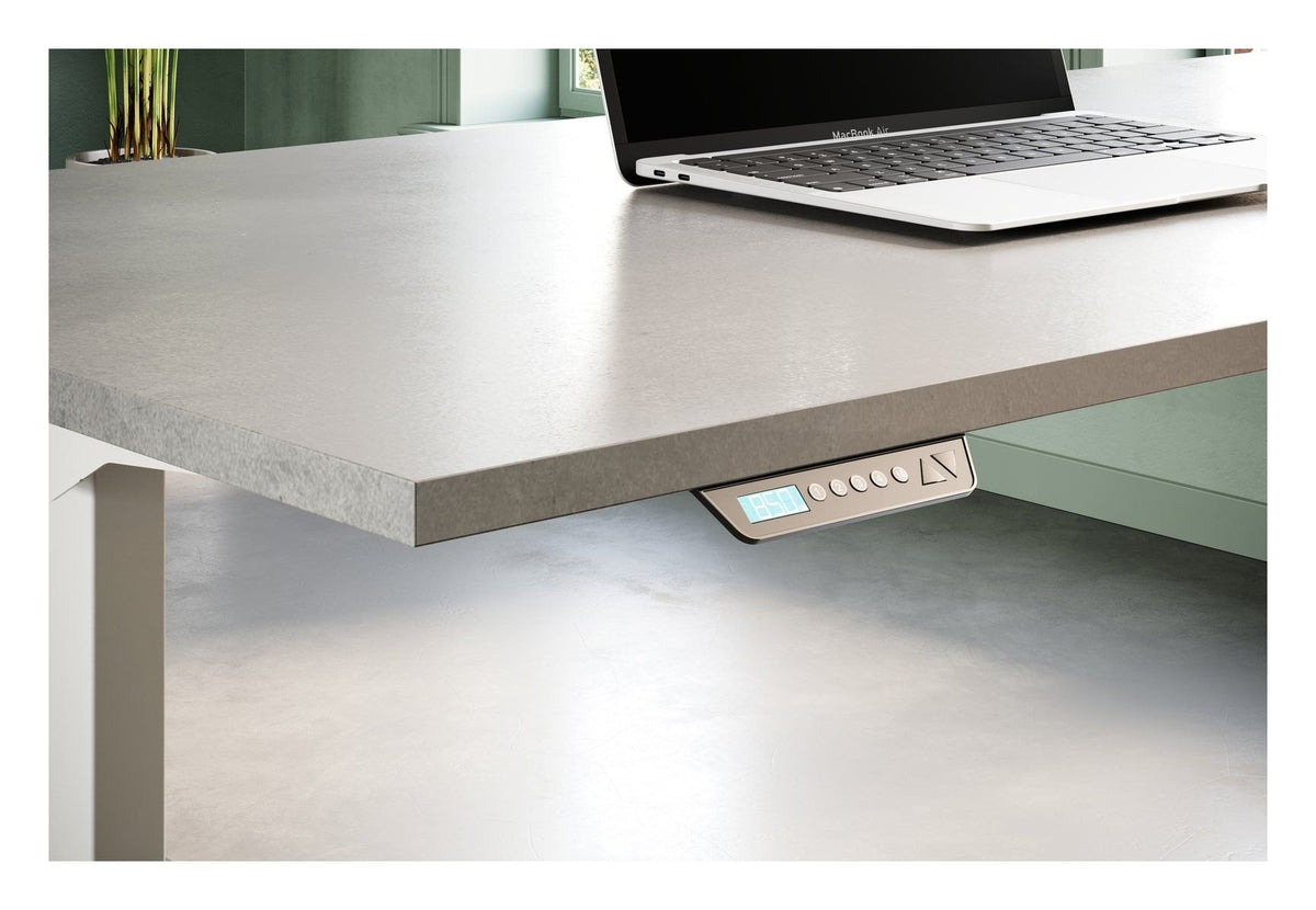 Apex Rusa Height Adjustable Desk, in an office
