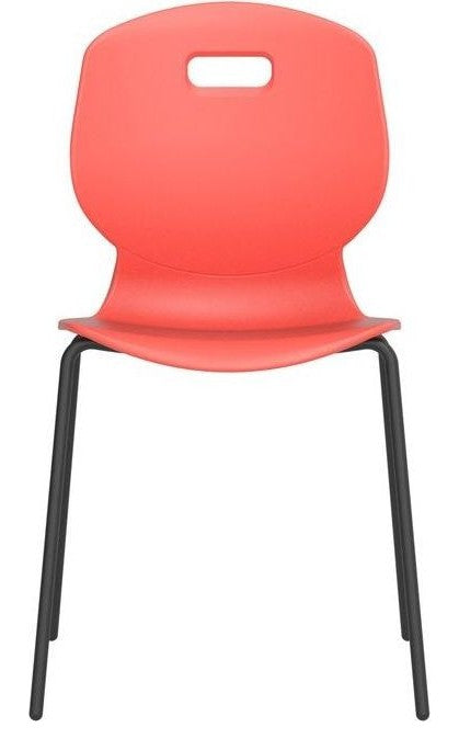 Arc 4 Leg Chair in coral from the front