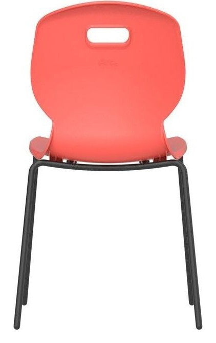 Arc 4 Leg Chair in coral from the back