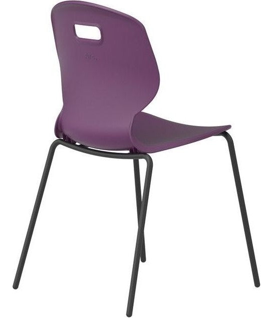 Arc 4 Leg Chair in grape from the back at an angle