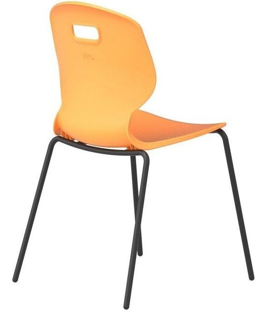 Arc 4 Leg Chair in marigold from the back at an angle