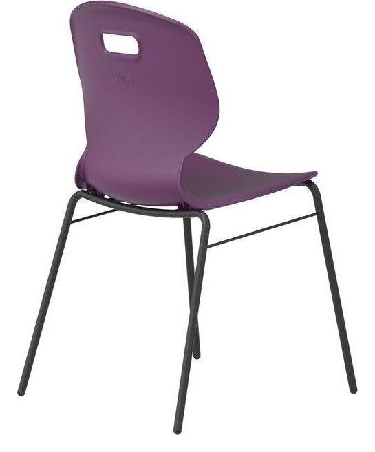 Arc 4 Leg Chair with Brace in grape from the back at an angle