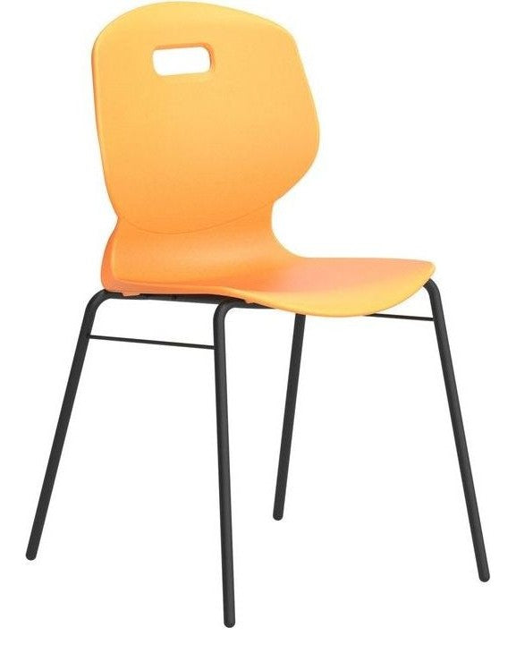 Arc 4 Leg Chair with Brace in marigold from the front at an angle