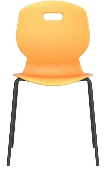 Arc 4 Leg Chair with Brace in marigold from the front