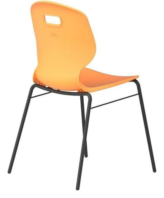 Arc 4 Leg Chair with Brace in marigold from the back at an angle