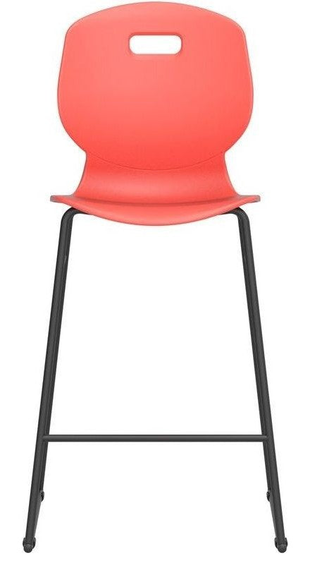 Arc High Chair in coral from the front