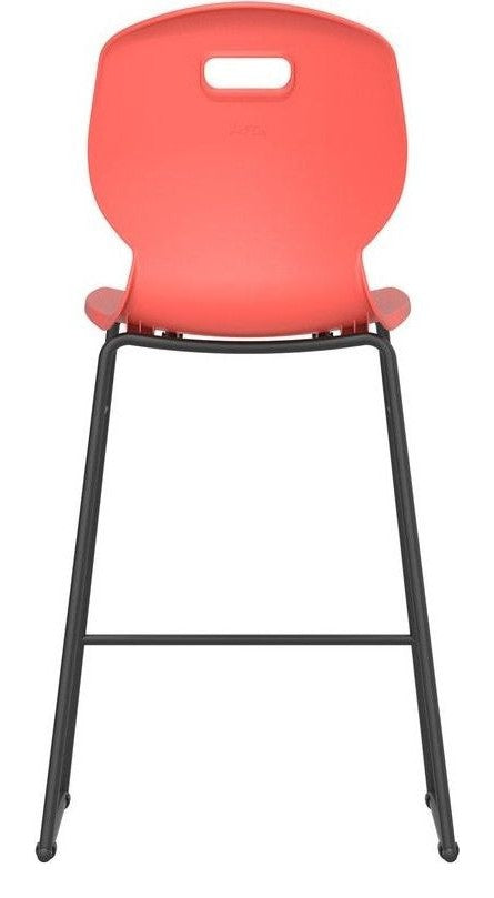Arc High Chair in coral from the back