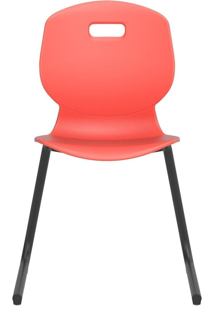 Arc Reverse Cantilever Chair in coral from another angle