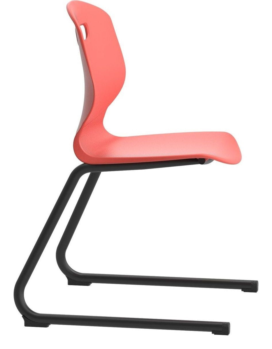 Arc Reverse Cantilever Chair in coral from another angle