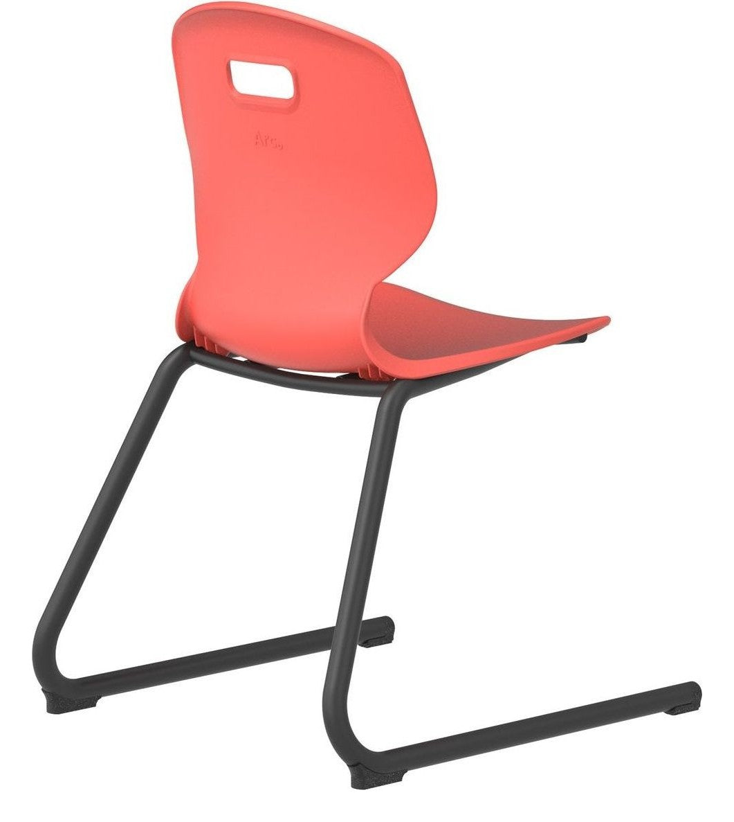 Arc Reverse Cantilever Chair in coral from another angle