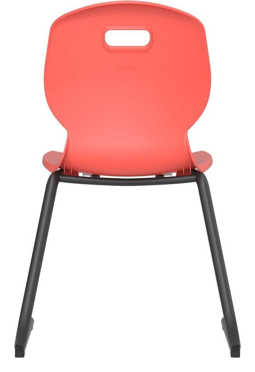 Arc Reverse Cantilever Chair in coral from another angle