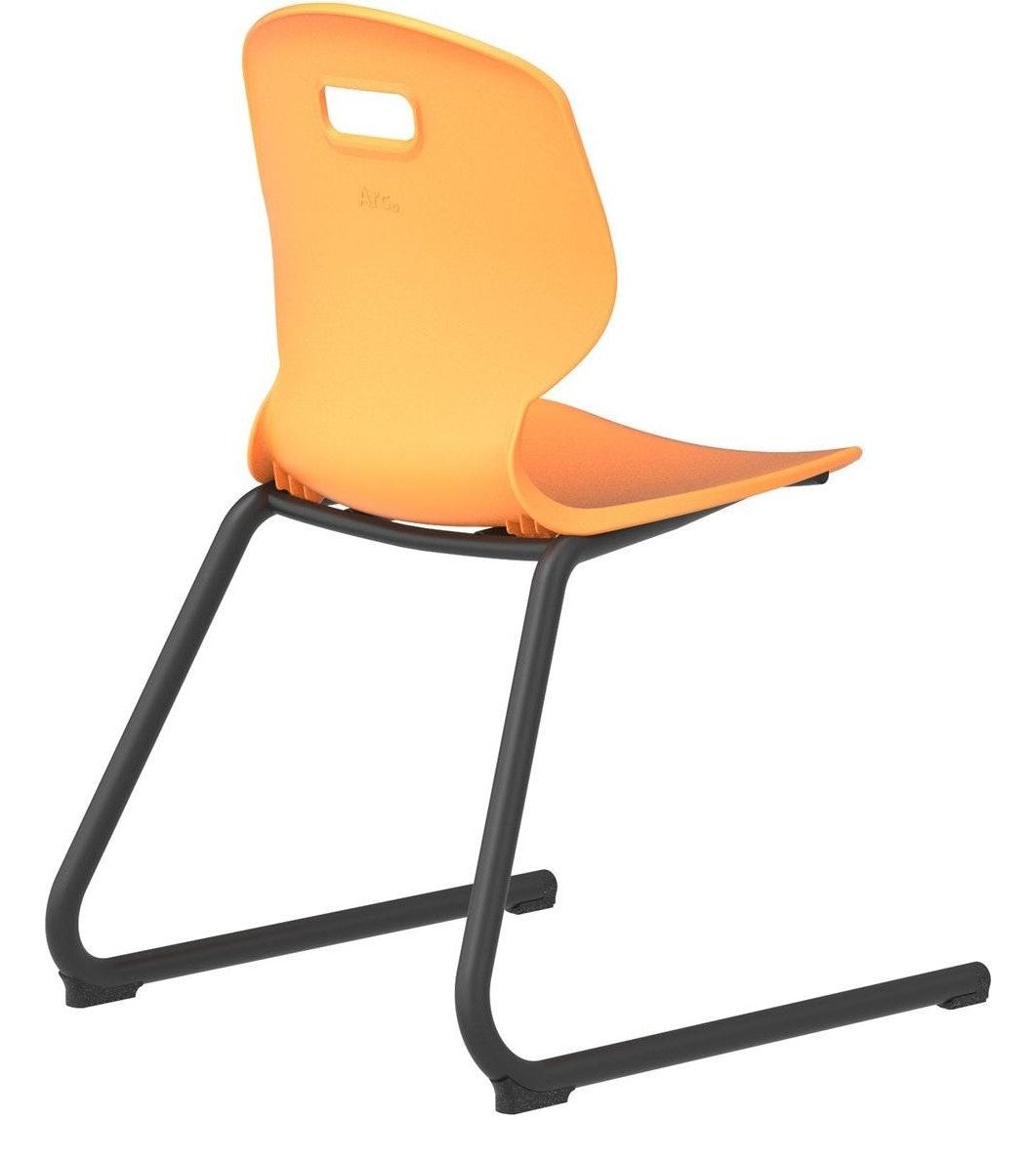 Arc Reverse Cantilever Chair in marigold from another angle