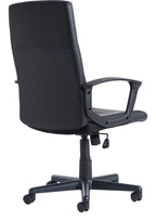 Ascona Faux Leather Executive Chair in black from the back