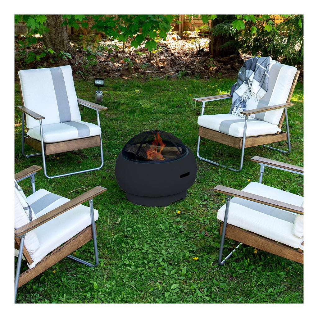 Asher Wood Burning Fire Pit with Grill and Cover, view 7