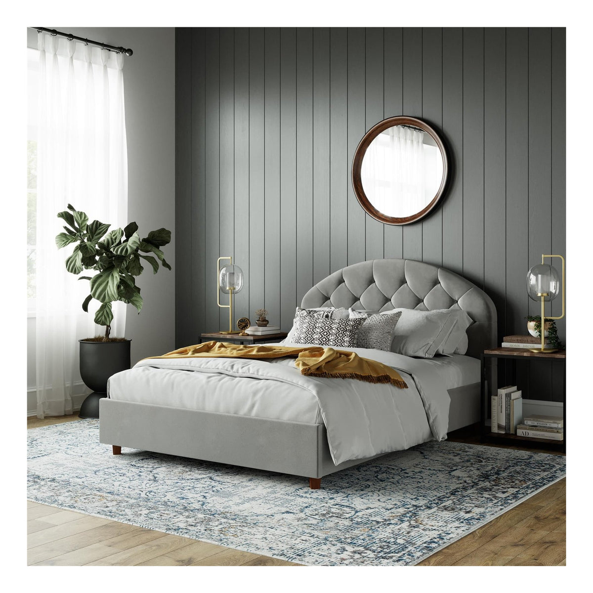 Aspen Upholstered Bed Velvet, view 3