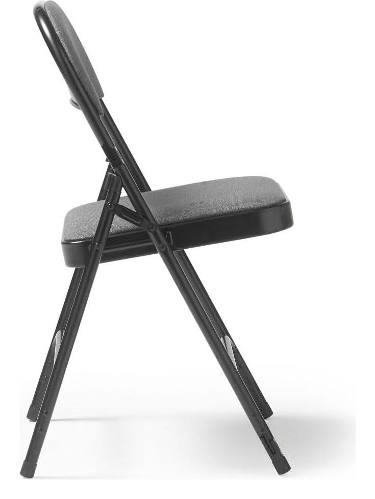 Aster Folding Chair, Pack of 4 in grey from the side