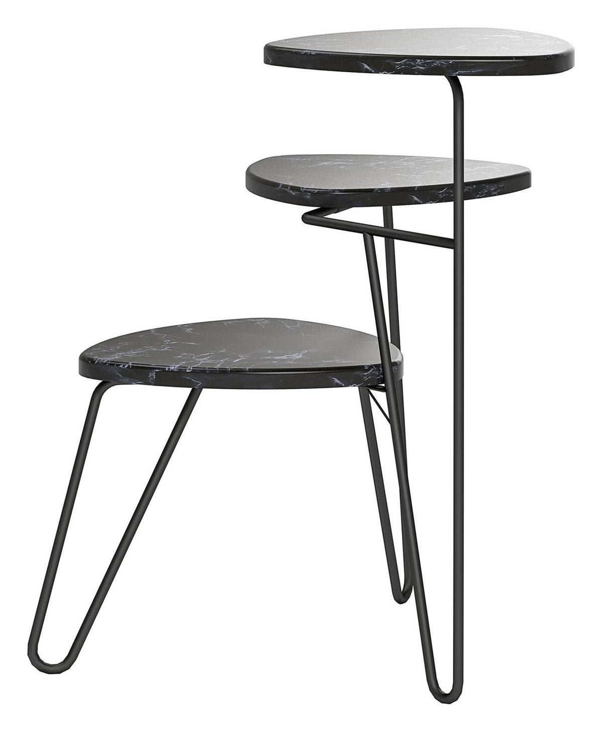 Athena Marble Effect Plant Stand, view 3