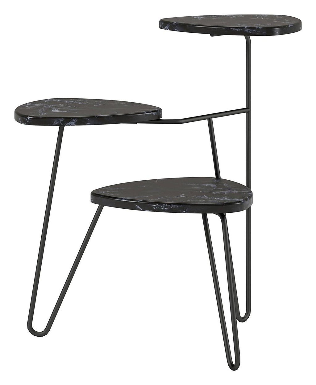 Athena Marble Effect Plant Stand, view 4