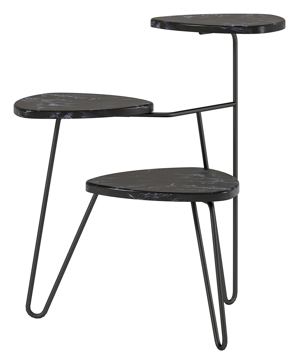 Athena Marble Effect Plant Stand, view 4