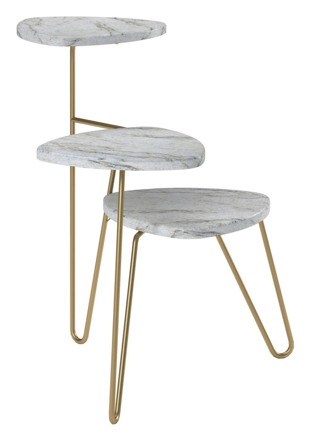 Athena Marble Effect Plant Stand, view 7