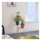 Athena Marble Effect Plant Stand, view 8
