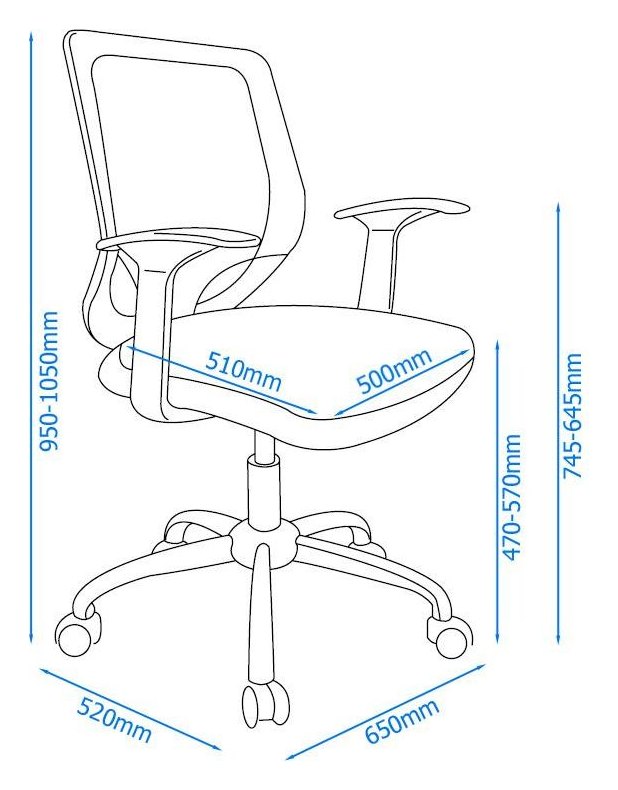Atlanta Mesh Back Operator Chair, view 3