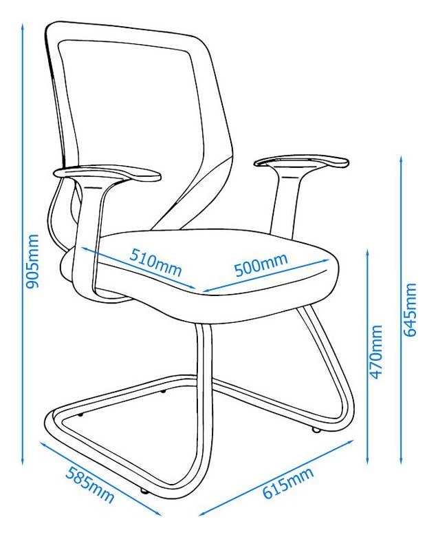 Atlanta Mesh Back Visitor Chair, view 5