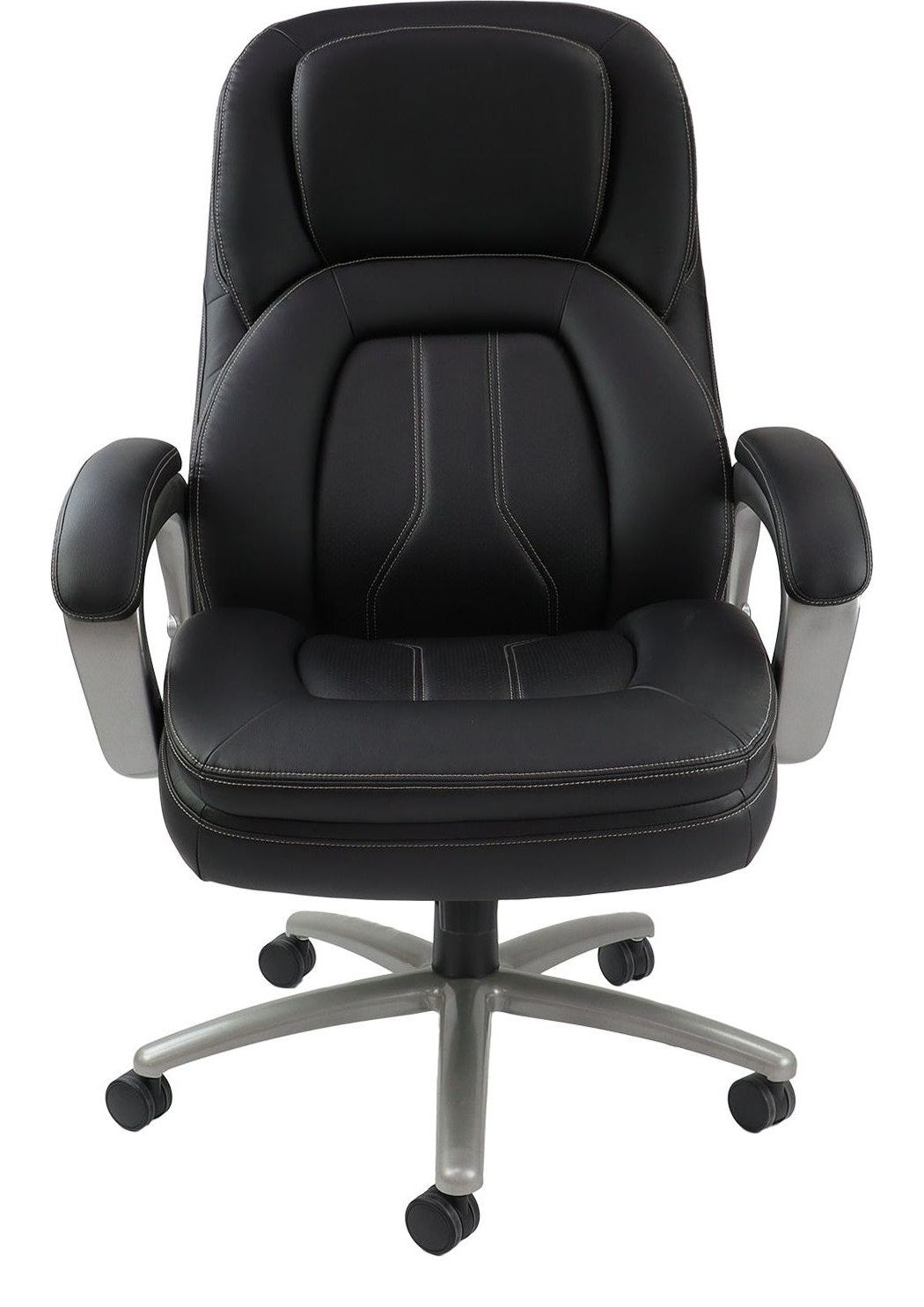 Atlas Heavy Duty Leather Executive Chair in black from the front