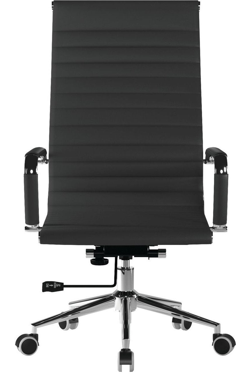 Aura High Back Leather Executive Chair in black, view 3