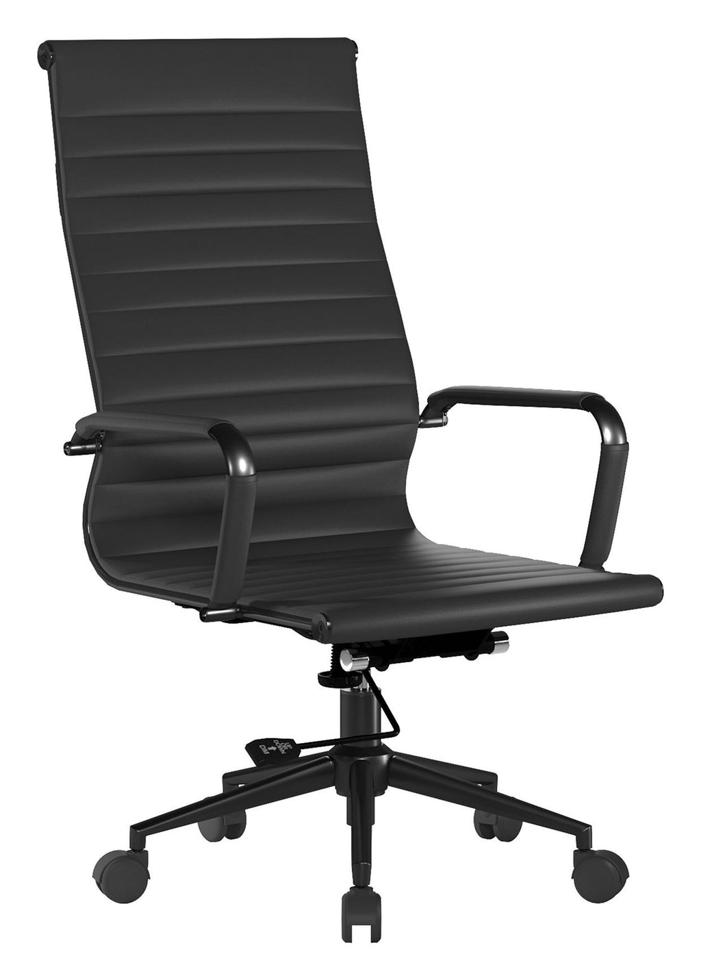 Aura High Back Leather Executive Chair with Black Base in black