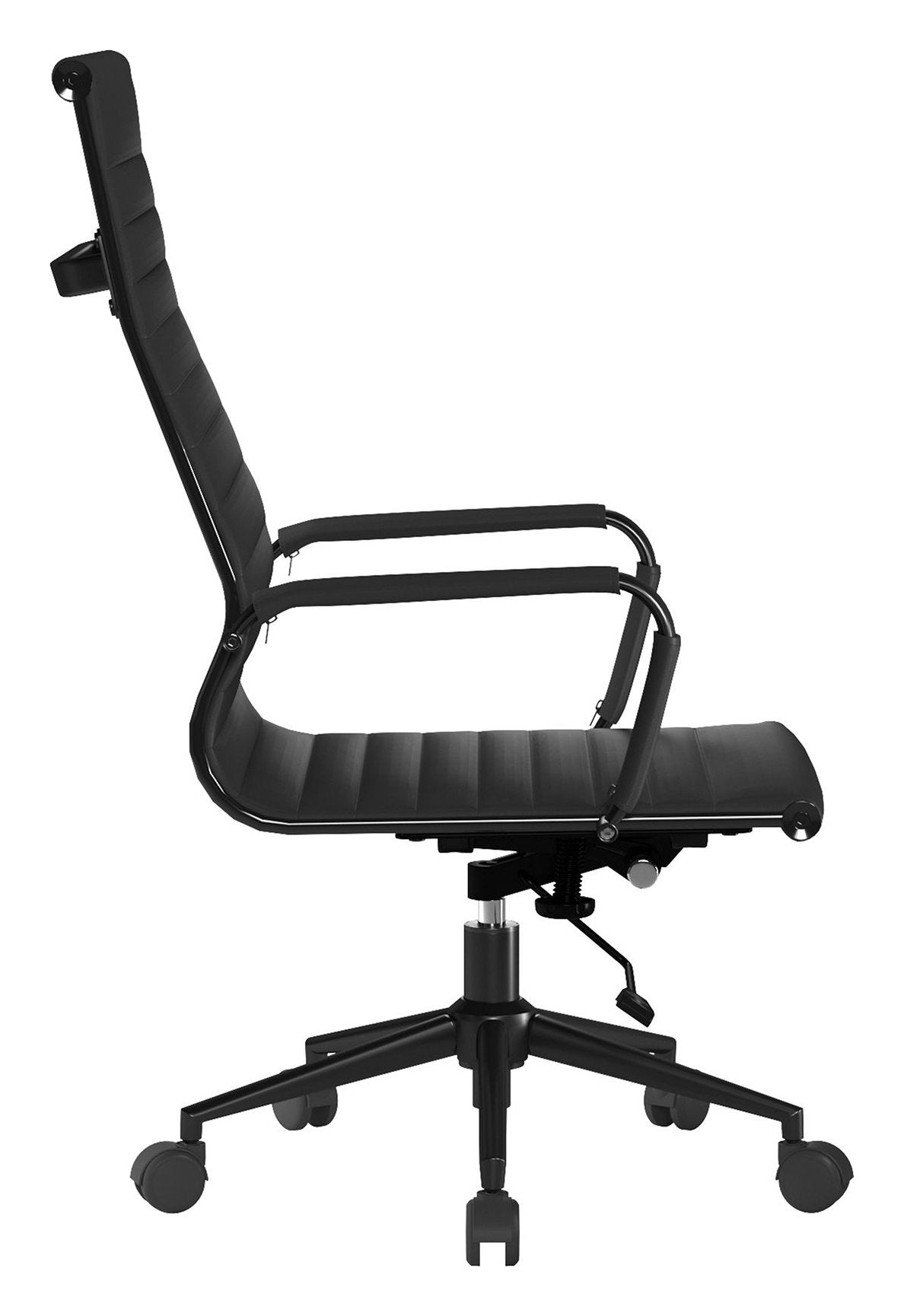 Aura High Back Leather Executive Chair with Black Base in black, view 2