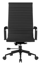 Aura High Back Leather Executive Chair with Black Base in black, view 3