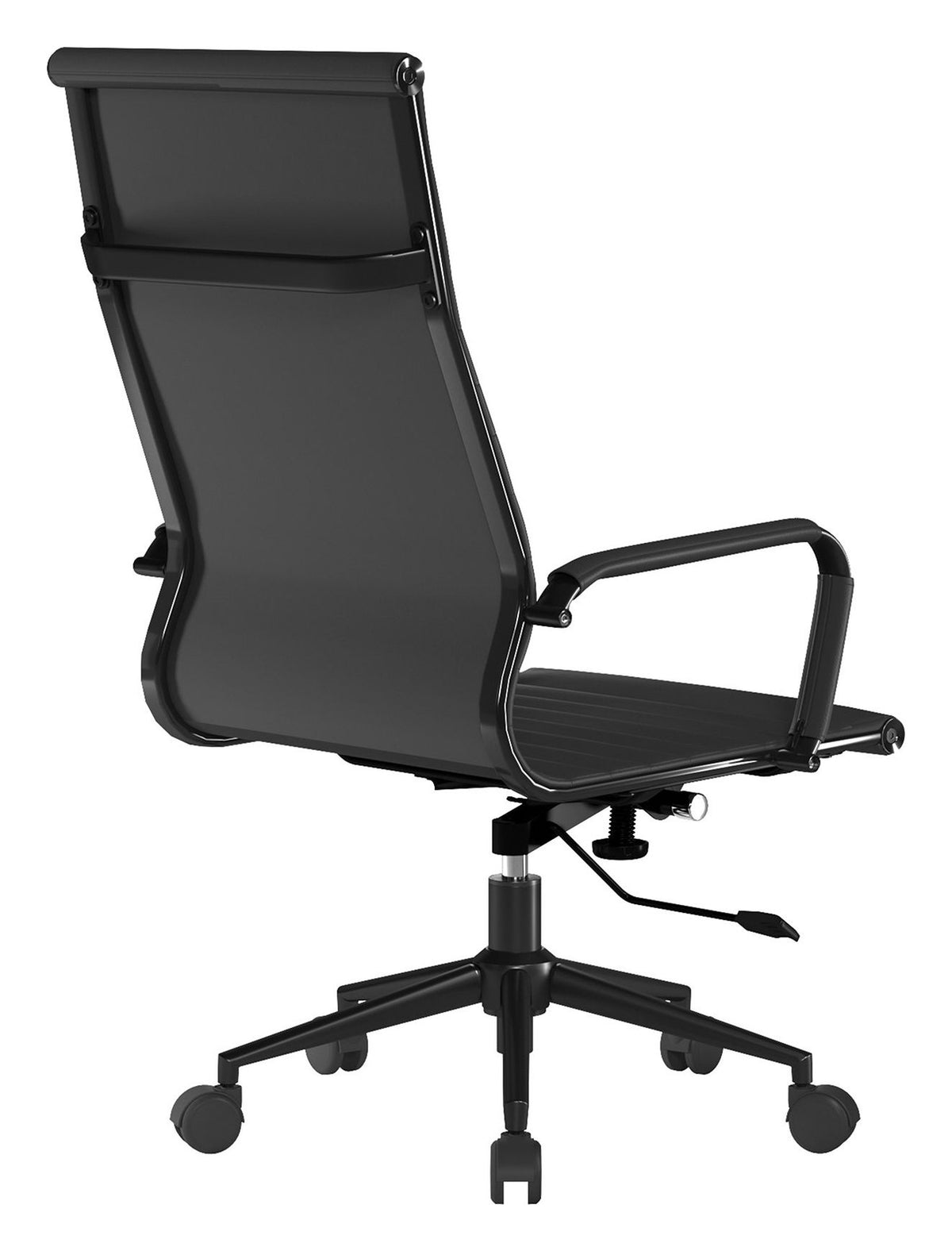 Aura High Back Leather Executive Chair with Black Base in black, view 4