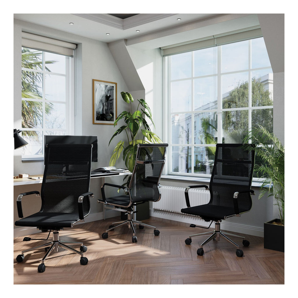 Aura High Back Mesh Executive Chair in black, view 5