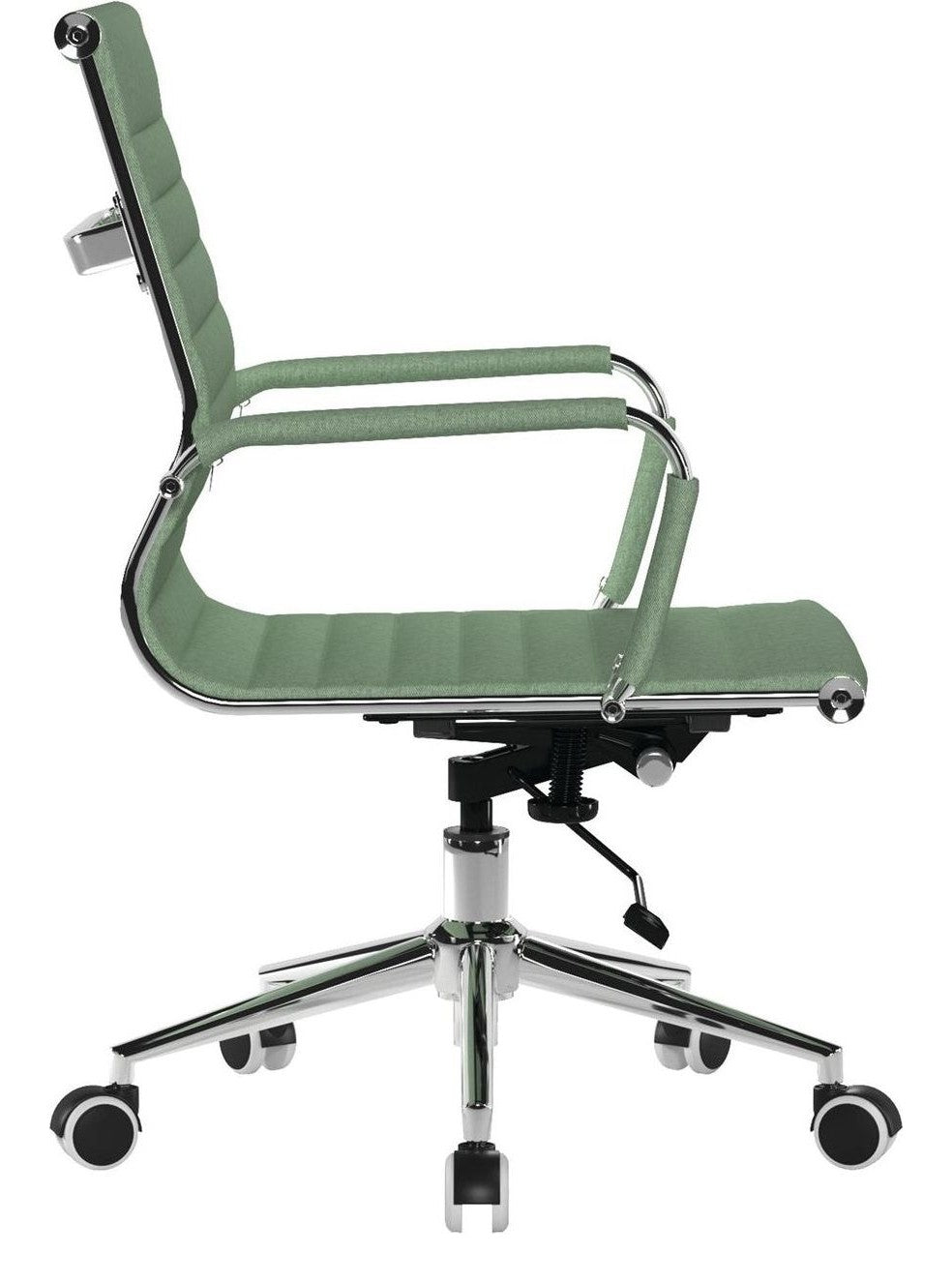 Aura Medium Back Fabric Executive Chair in green, view 3