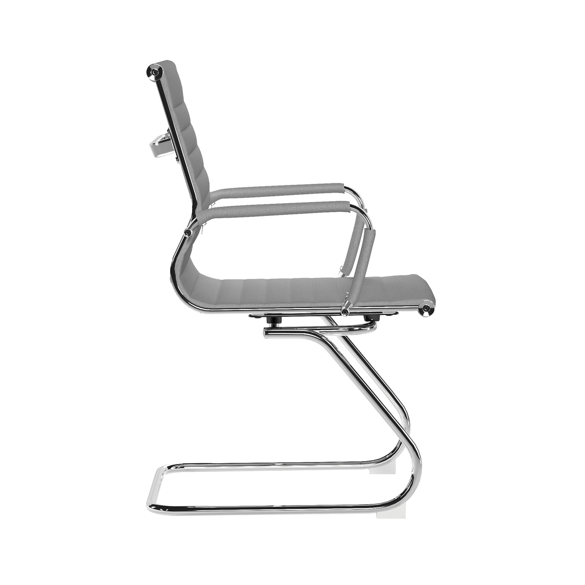 Aura Medium Back Fabric Visitor Chair in grey, view 3