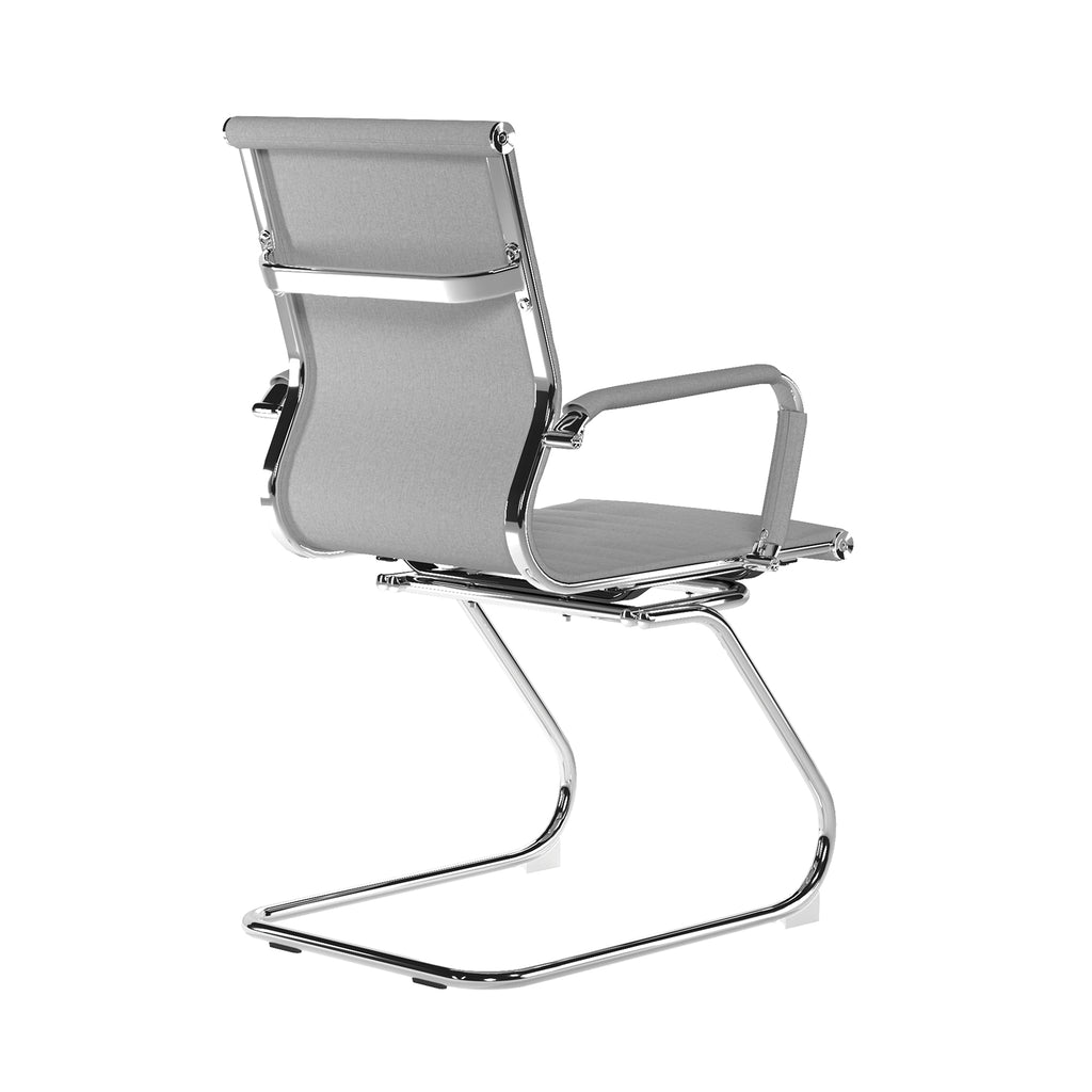 Aura Medium Back Fabric Visitor Chair in grey, view 4
