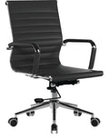 Aura Medium Back Leather Executive Chair in black
