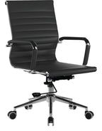 Aura Medium Back Leather Executive Chair in black