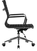 Aura Medium Back Leather Executive Chair in black, view 2