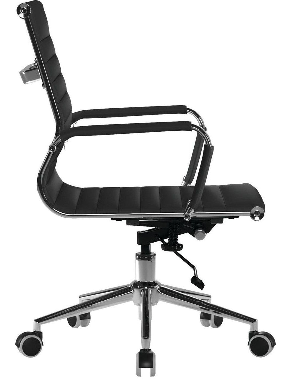 Aura Medium Back Leather Executive Chair in black, view 2