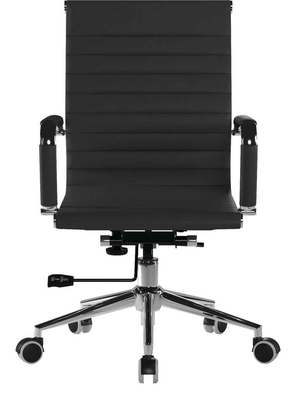 Aura Medium Back Leather Executive Chair in black, view 3